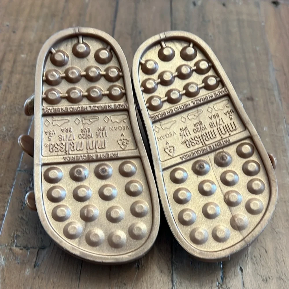 Mini Melissa gold leopard sandals